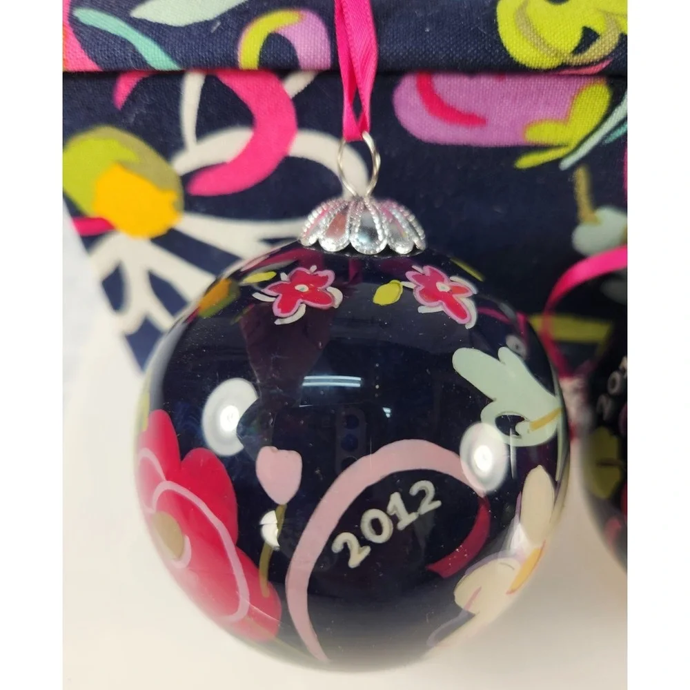 Vera Bradley Ornament Trio Flowers 2012 Beautiful Keepsake Box! NEW!